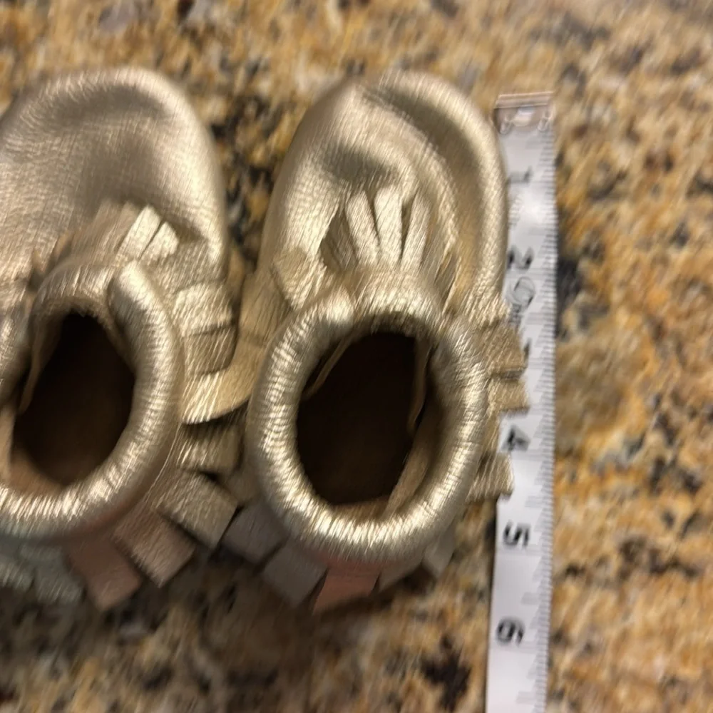 Gold Leather Baby Moccasins